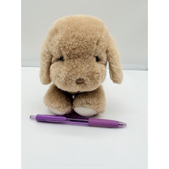 Vintage Baby Gund Plush Dogfeat 1983 Tan Stuffed Animal Dog Spot Puppy Rattle 7” - Picture 9 of 11